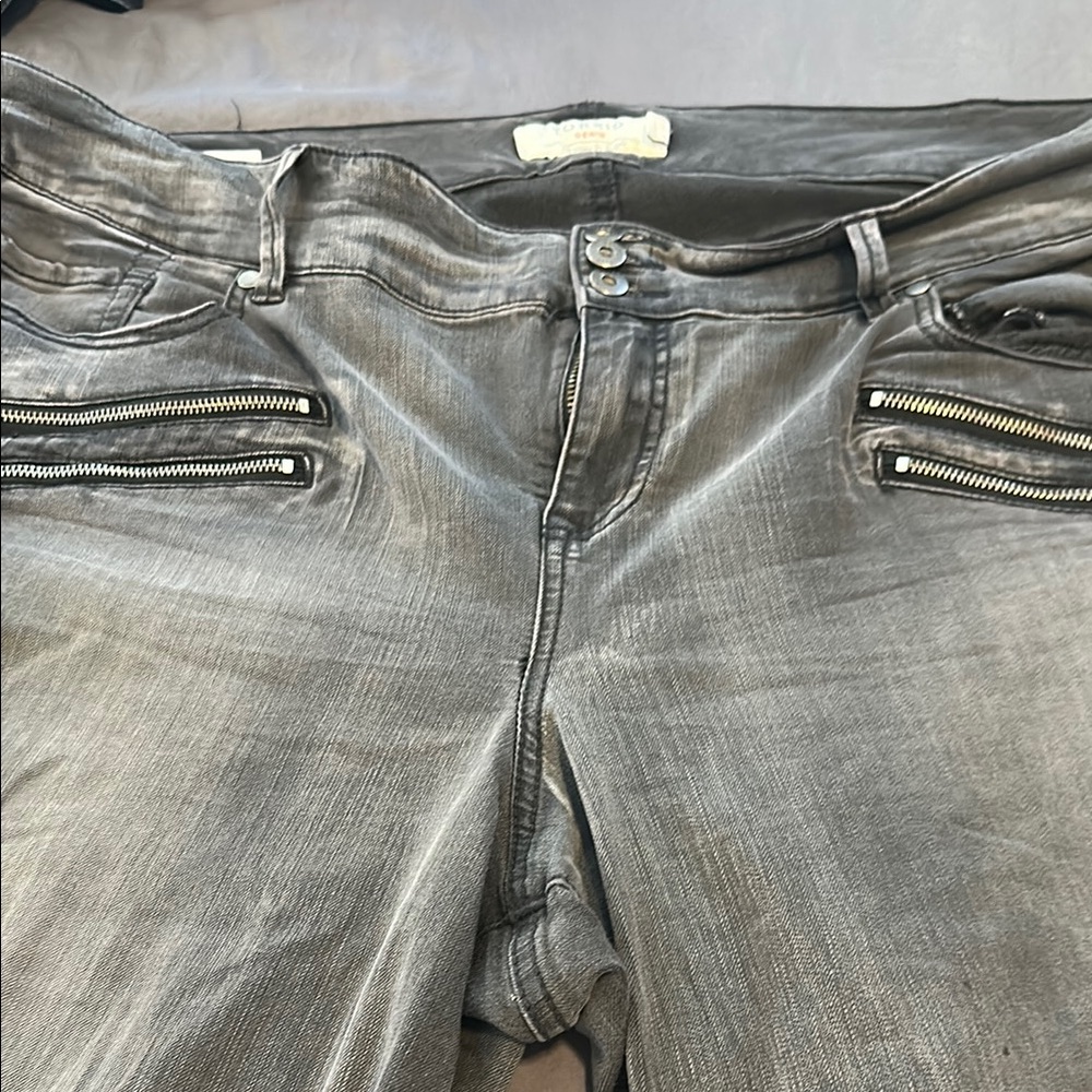 Torrid Gray Skinny Jeans with Distressed Look